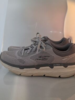 Skechers Grey Mesh Max Cushion ULTRA GO Running Shoes